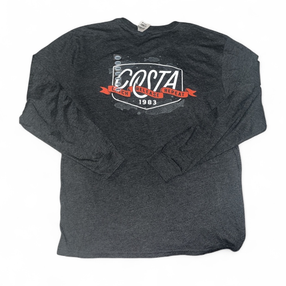 Costa Men's Charcoal Long Sleeve Tee NWT